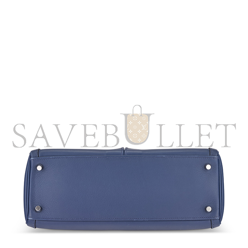 HERMÈS MASTER A BLEU DE MALTE SWIFT LEATHER KELLY LAKIS 32 WITH PALLADIUM HARDWARE (32*23*10cm) 